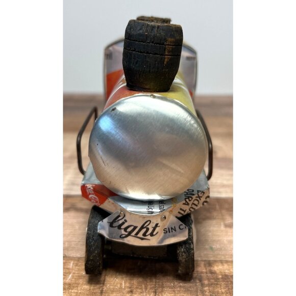 Handcrafted Coca-Cola Can Train Locomotive Model - Picture 3 of 8